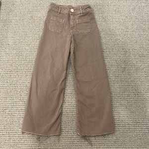 zara, girls size 10, marine straight jeans, brown